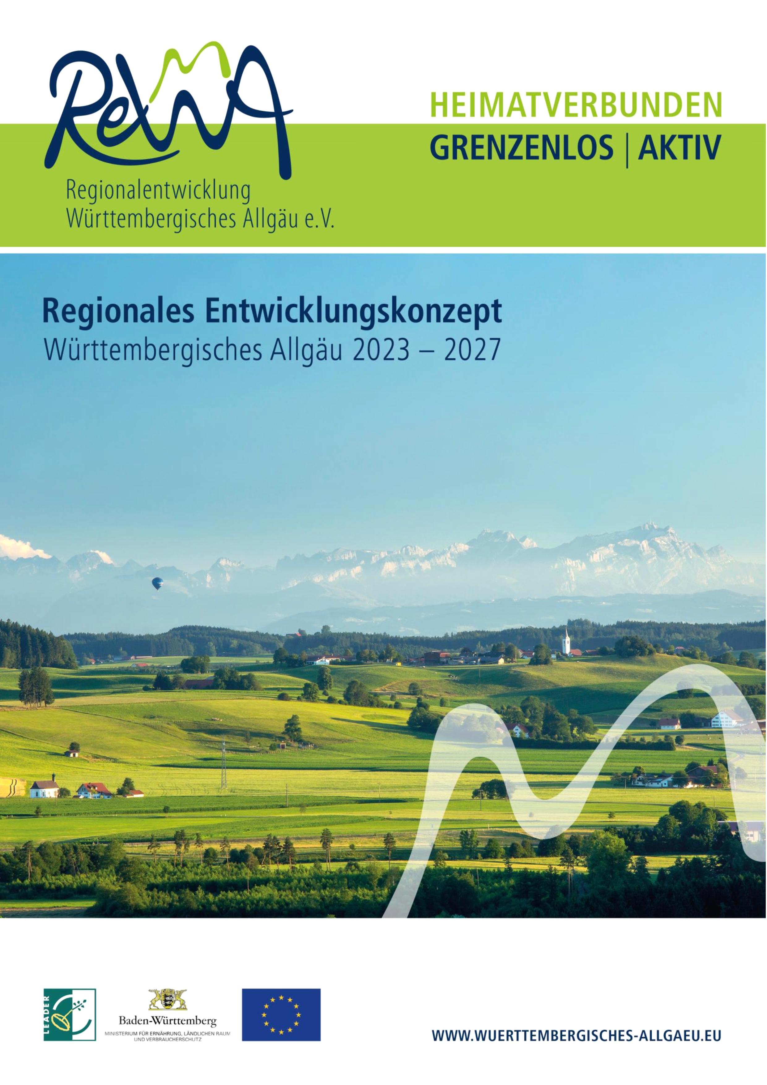 Titelbild des Regionalen Entwicklungskonzepts der LEADER-Aktionsgruppe Württembergisches Allgäu